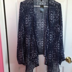 Lane Bryant NWT navy floral sheer coverup, 14/16